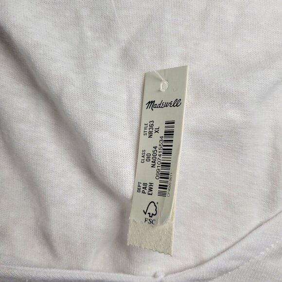 Madewell Women Casual Summery White Linen Blend Knot Strap Tank Top Size XL - Picture 7 of 9